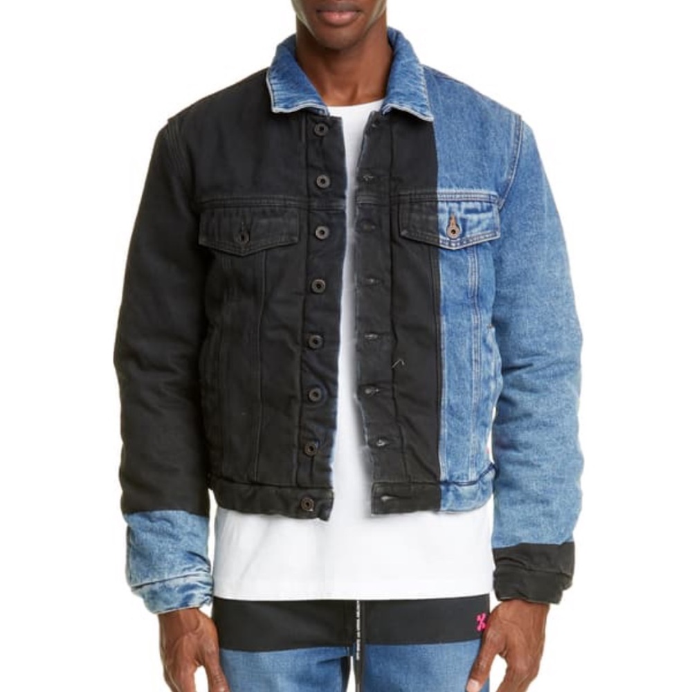Off-White Padded Quilted Denim Jean Jacket Trucker